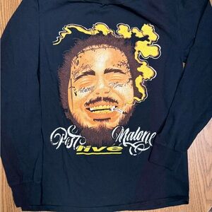 Post Malone 2018 live Tour Fruit of the Loom Graphic Long Sleeve Tee medium